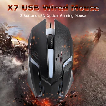 

Small RGB Wired Mouse USB 3 Buttons 1200DPI Optical Durable Gaming Mice Lightweight Universal Computer Peripherals