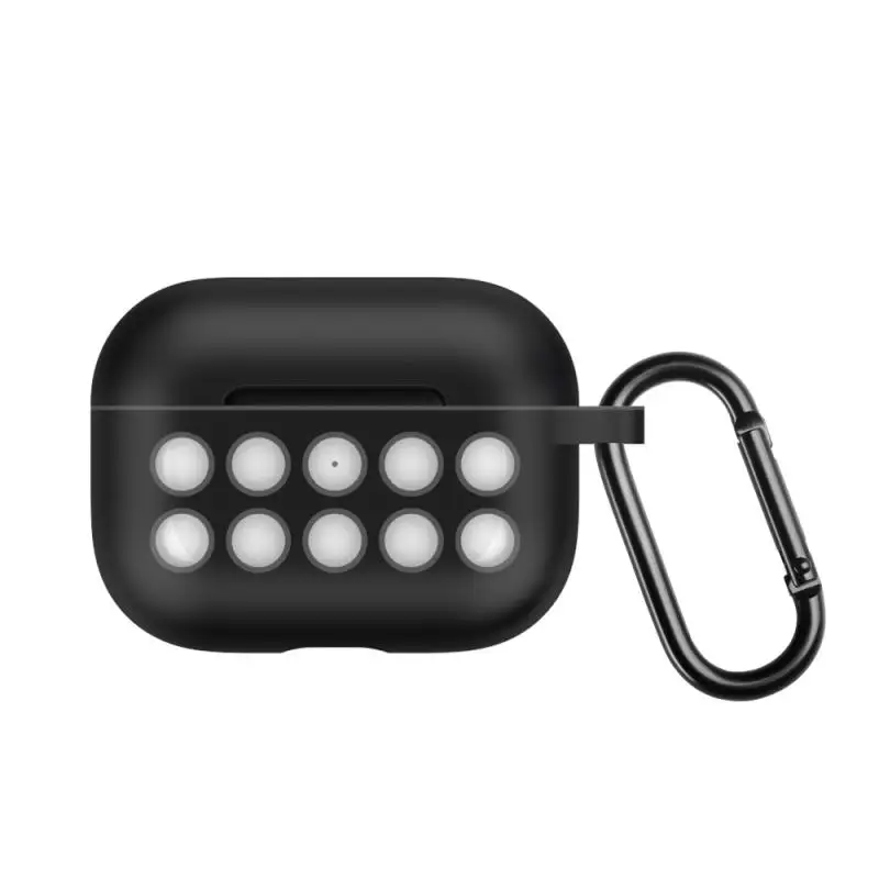 A Подходит для Airpods Pro защита от падения рукав десять отверстий с крючком чехол для Apple Airpods чехол Аксессуары для Airpods - Цвет: A