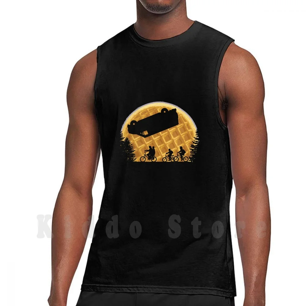 thumbnail image 1 of Camiseta sin mangas Stranger Moon Chaleco 100 % algodón Años 80 Moon Waffles Netflix Hawkins Upside Down Eleven Demogorgon Things Años 80, 1 of 5