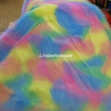 Радужная плюшевая жаккардовая ткань многоцветный Лисий мех, войлочная ткань, искусственный мех. 170см* 90 см(один ярд)/шт