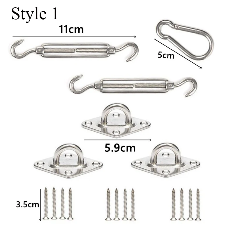 Нержавеющая сталь дверь пряжка винта карабин фиксированный тент тени аксессуары для парусного спорта - Цвет: Style 1