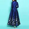 High Quality Plus Size S~4XL Women Long Sleeve Long Maxi Autumn Winter Dress Fall Elegant Blue Floral Vintage Ladis Dress Party ► Photo 2/6
