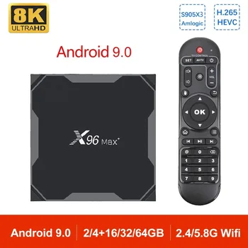 

Smart TV Box Android 9.0 X96 Max Plus 4GB 64GB 32GB Amlogic S905X3 Quad Core 5.8GHz Wifi 1000M 4K 60fps Set Media Player x96max