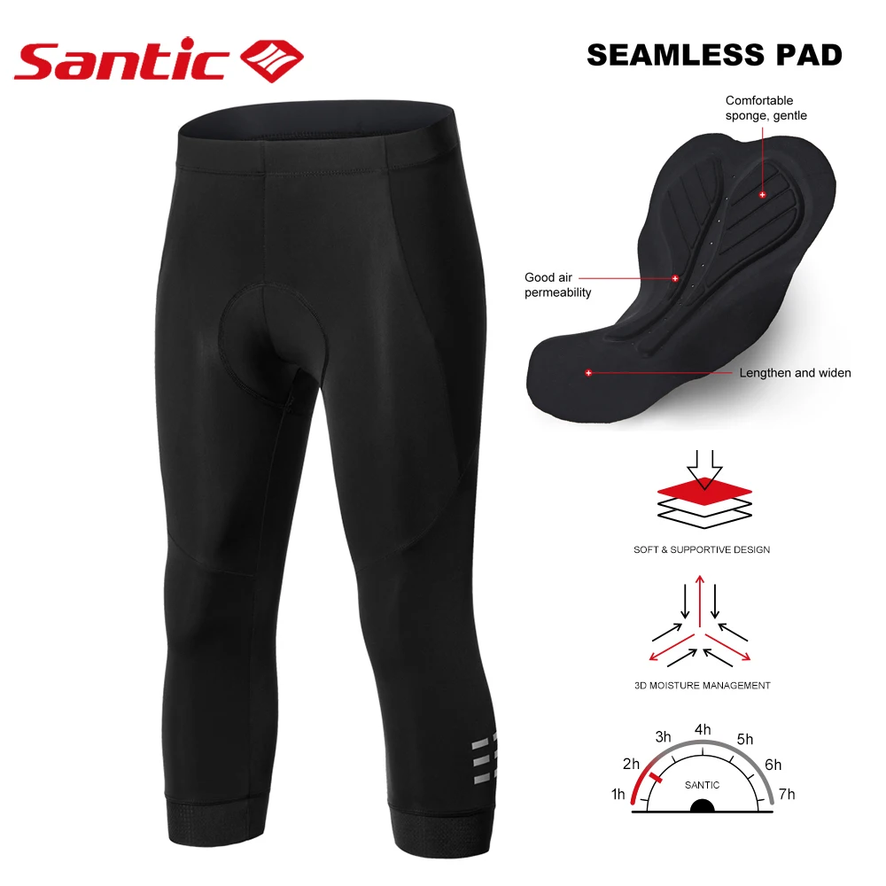 Велосипедные штаны Santic мужские с подкладкой 4D длинные леггинсы для горного