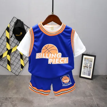 

boys Suits 3PCS Baby Boys Toddler Cartoon T-shirt, letter vest and shorts Summer Outfits Set Clothes 2-7years