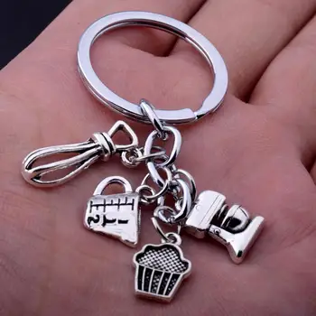 

12PC Power Scoop Ice Cream Kettle Baker Pendant Keychains Gift For Cooks Chefs Key Accessories Kitchen Key Chain Baking Jewelry