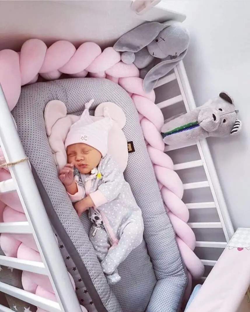 2 м Детская кровать бампер спинка детская кровать Декор чистый ткачество плюшевый узел кроватка бампер протектор для новорожденных комнаты декор, фото, реквизит