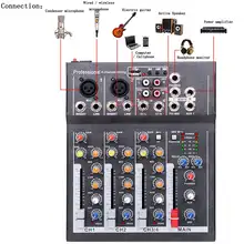 Claite-mezclador de Audio profesional PARA Karaoke, mezclador de Audio de estudio de 4 canales, amplificador de consola de mezcla, Mini micrófono Digital, mezclador de sonido, tarjeta de sonido