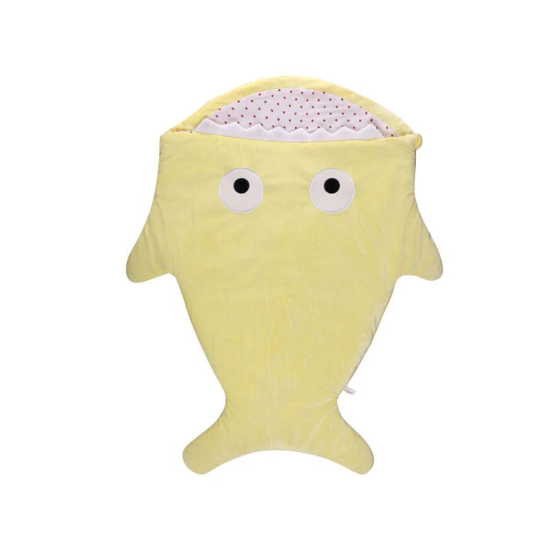 Спальный мешок для младенцев, спальный мешок в форме акулы, мягкий спальный мешок с рисунком из мультфильма, спальный мешок с милым рисунком акулы, спальные мешки для новорожденных детей - Цвет: yellow