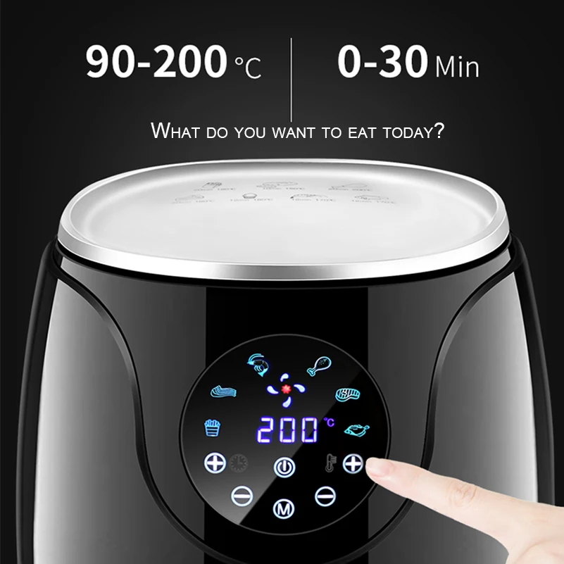  Fast Delivery 2019 1000W Power Air Fryer Digital LED Touch Screen Timer Temperature Control Kitchen - 4000093104641
