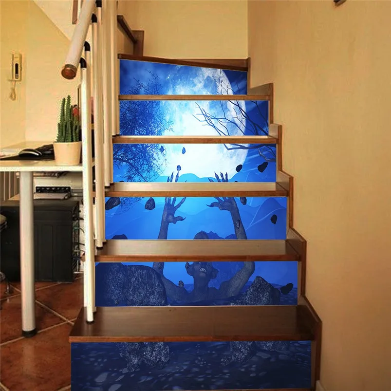 Halloween Staircase Decoration Stair Riser Floor Sticker DIY Wall Stairs Decal Stickers Muraux Pour Enfants Chambres 30SEP502