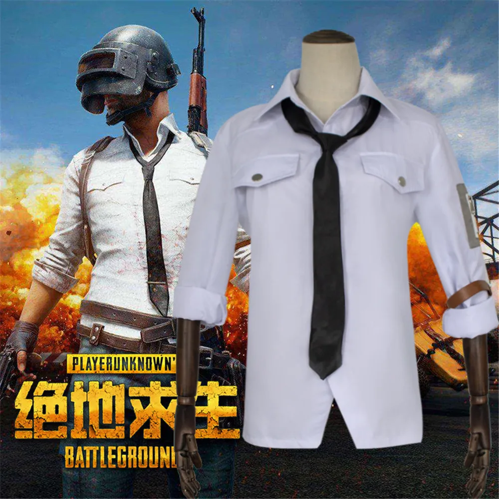 Full set Playerunknown's Battlegrounds Cosplay Costumes PUBG Cosplay Costumes top+tie+glove