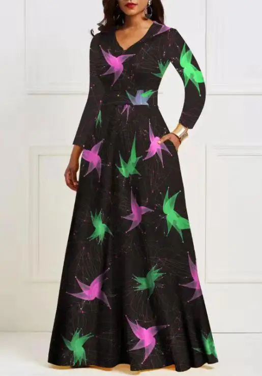 Африканское платье для женщин африканская одежда с принтом Базен Традиционная рубашка "Дашики" Danshiki Туника вечерние Boho Макси платье
