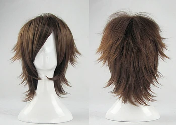 

Gokudera Hayato Fuji Shusuke Kaitou Kid Kuran Kaname Cosplay Wigs High-temperature Fiber Brown Short Hair+free hair net