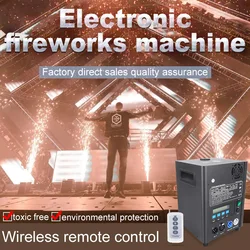 Máquina de fogos de artifício eletrônica, 110v/220v, pulverizador de controle remoto, fogos de artifício frios, palco de luzes, efeito dmx, pulverizador led para casamento