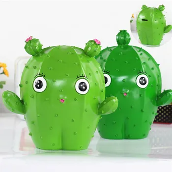 

Resin Cactus Piggy Bank Statue cactus Model Money Box Miniature Cactus Decoration Creative Home Decoration Piggy Bank