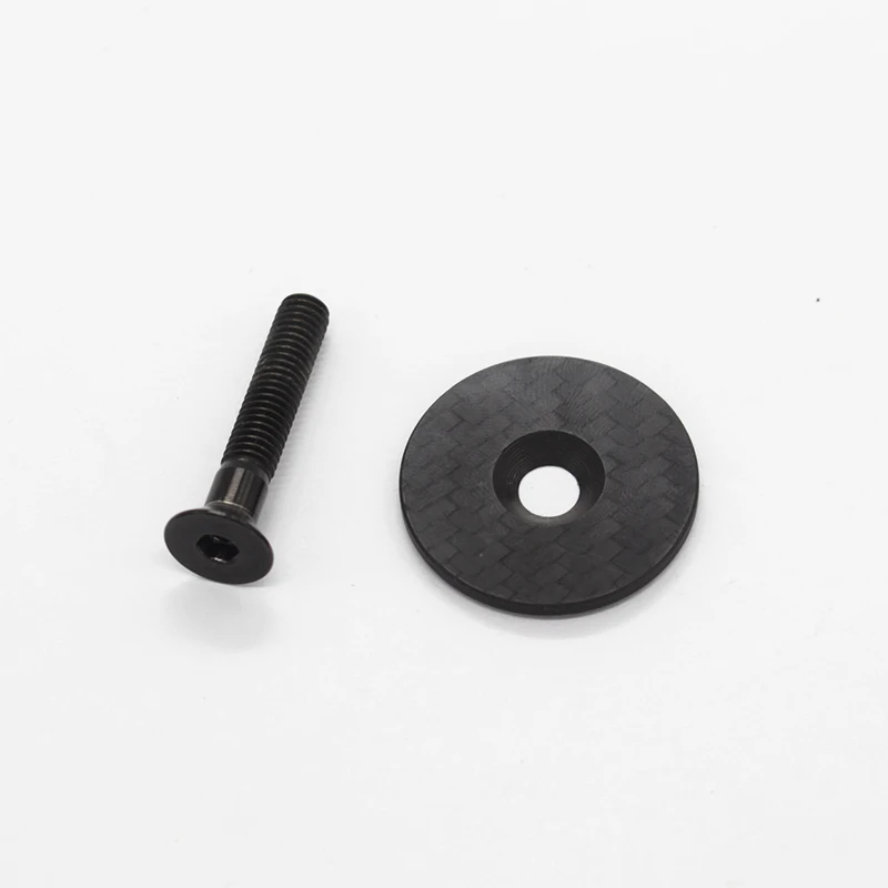 Carbon Carbon Bicycle Headset Stem Top Cap With Titanium Bolt For 28th.6 Millimeters 1 /" steerer Tube Caps Bonnet Cap Headset