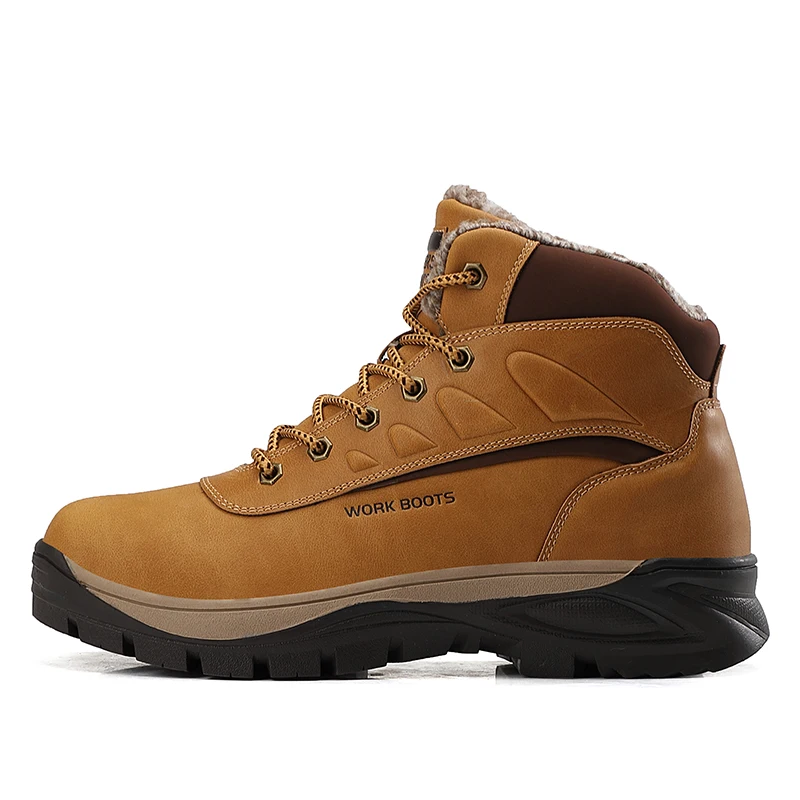 

Winter New Style Men's High Quality Leather Boots Fashion Warm Work Ankle Boots Non-slip Lace-up Boots Men Outdoor Sports Shoes