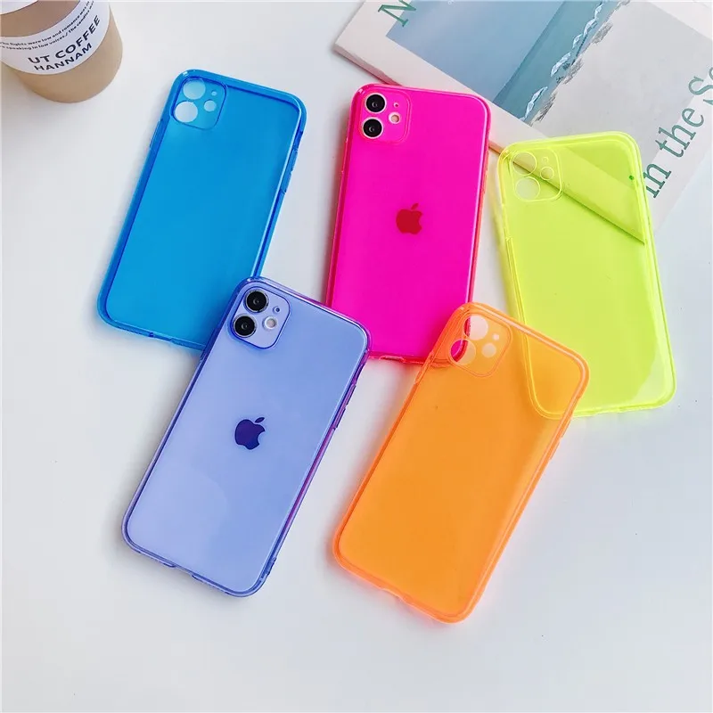 

Simple clear color Couples Phone Cover Case For Iphone X 11 pro Xs Max Xr 10 8 7 se 4.7 Plus Luxury Soft silicone Coque Fundas
