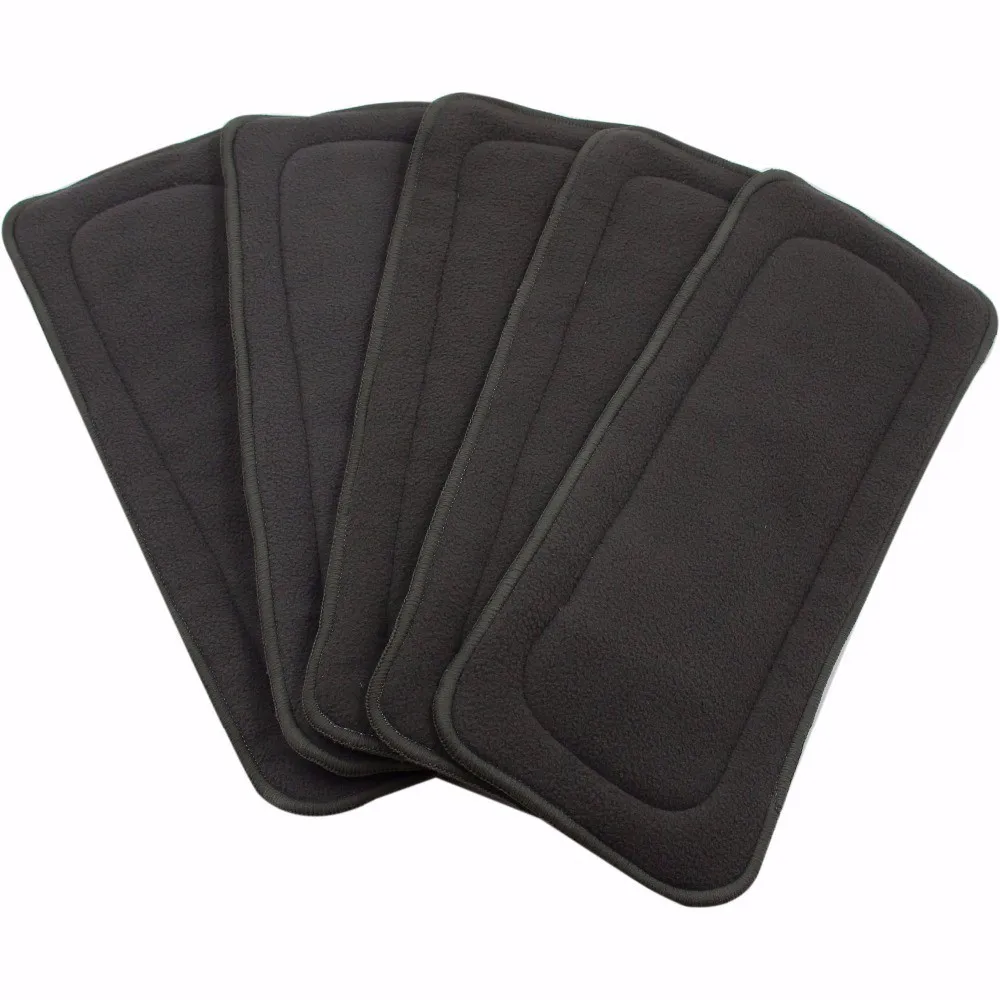 C 5pcs Reusable Bamboo Wood Charcoal Inserts Baby Doll Luier Mat Nappy Add Changing Liners 4 Layers Each Insert Wholesale - Цвет: C