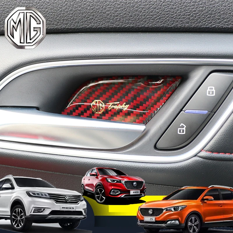 car door handle cover For Mg Hs 2018 2019 2020 2021 2022 carbon fiber  pattern Chrome Car Door Handles Cover : : Automotive