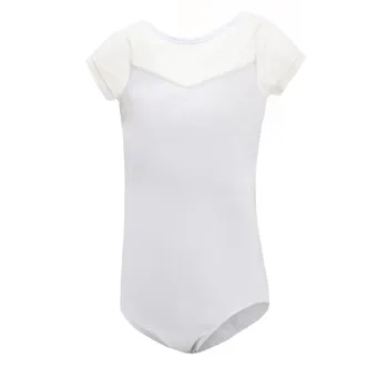 

New Short Sleeve Gymnastic Clothing Mesh Gymnastic Ballet Dance Clothes gymnastics leotard For Girls