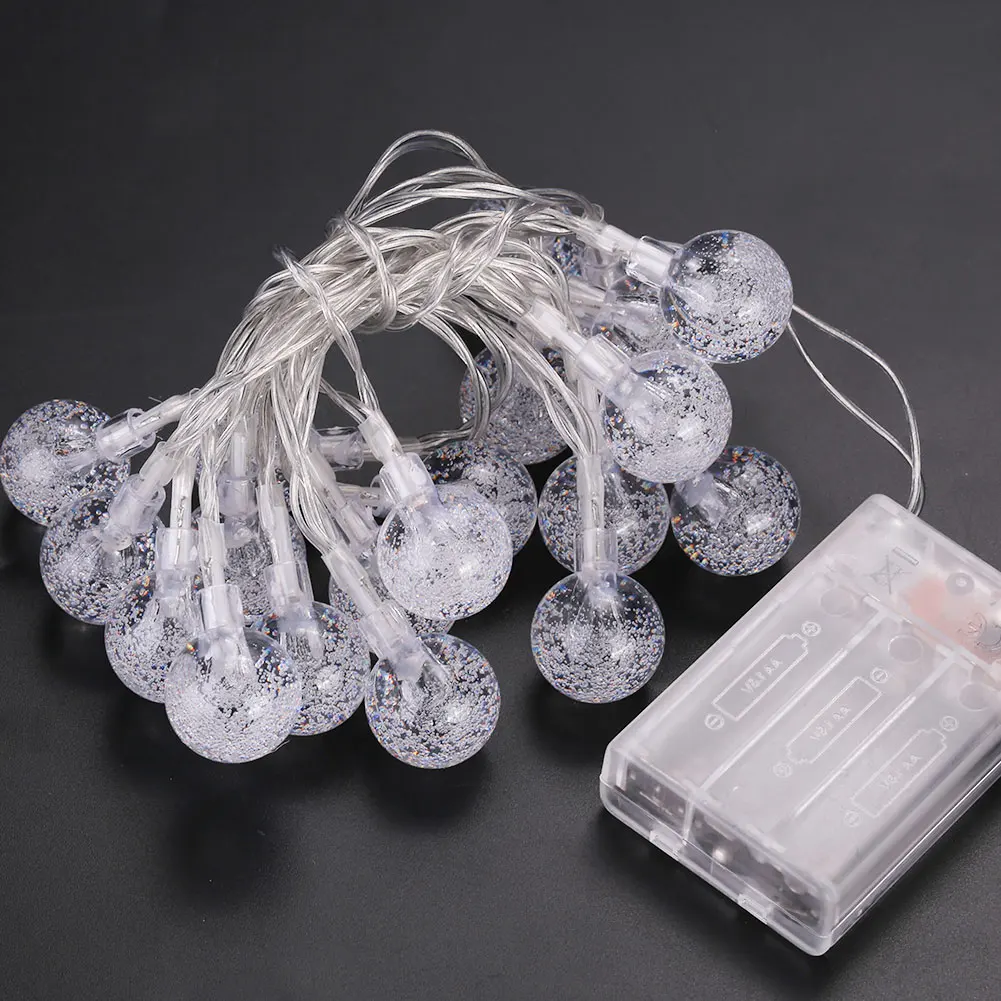 2M 20 LED Crystal Bubble Ball Light String Christmas Halloween Decoration