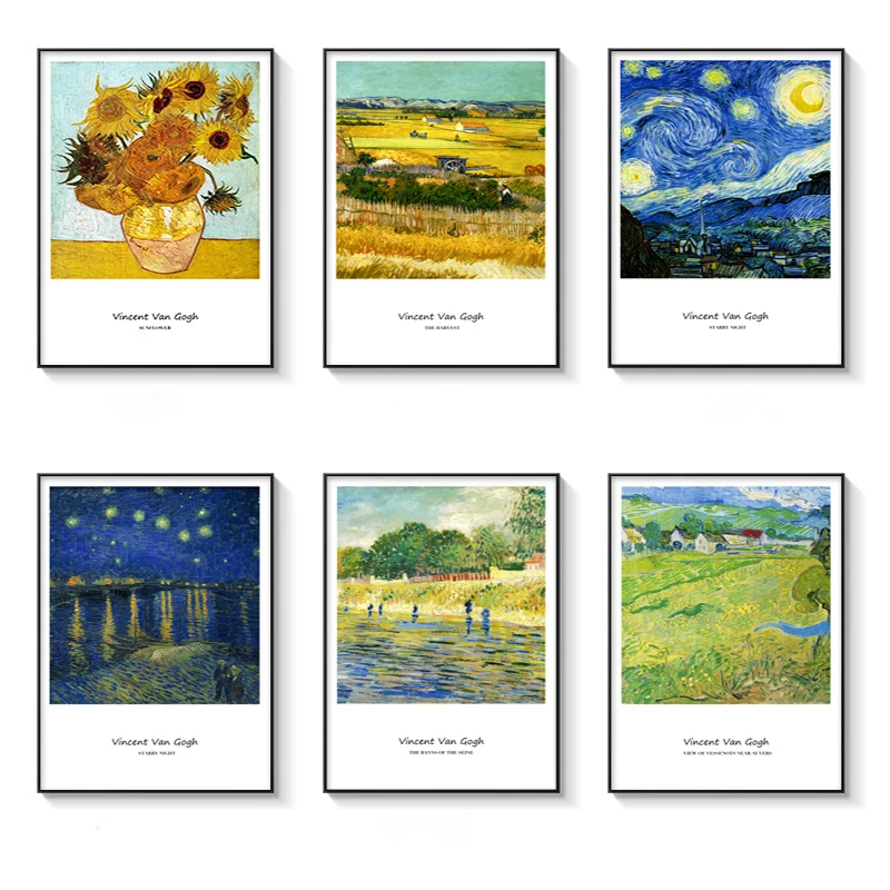 

Collection of Van Gogh Works 24 Pics Famous Canvas Painting Posters Prints Wall Art Pictures for Living Room Wall Decor Cuadros