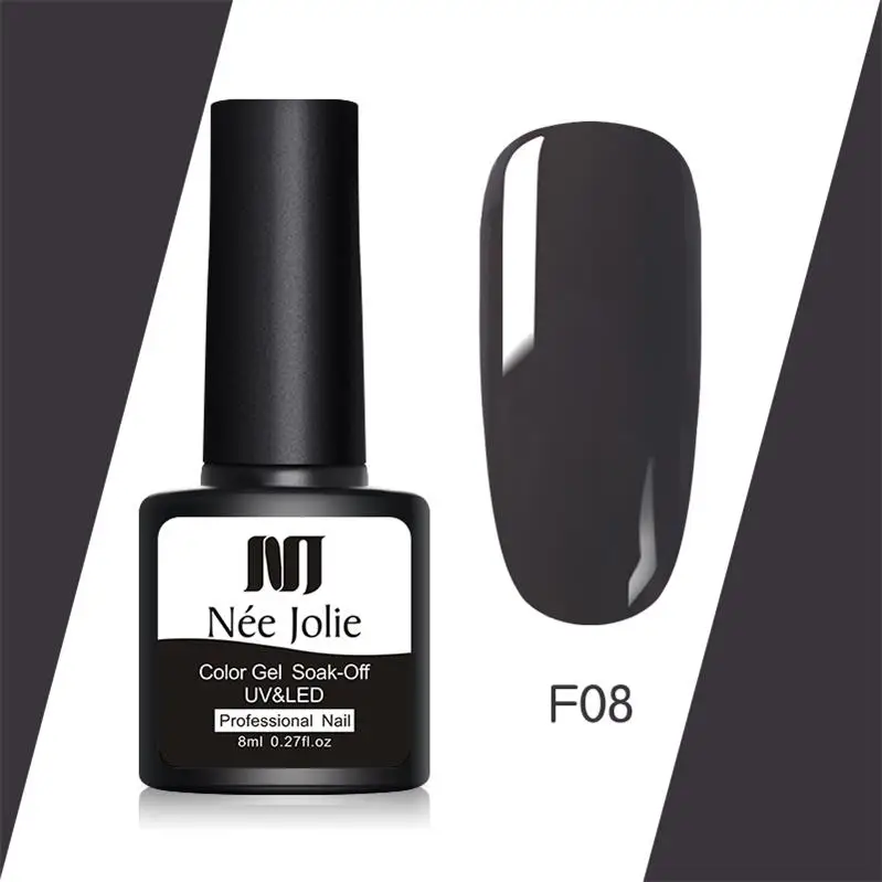 F08 NEE JOLIE 8ml Protein Gel Soak Off Semi-transparent Nail Art UV LED Gel Polish Tempered Top Coat No Wipe Top Coat Color UV Gel - Цвет: F08