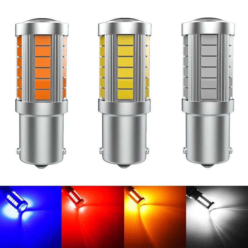 1pcs Canbus 33SMD 1156 P21W BA15S Led Backup Reverse Light 1157 BAY15D 3156 3157 7440 T20 WY21W 7443 W21W LED Turn Signal Lights