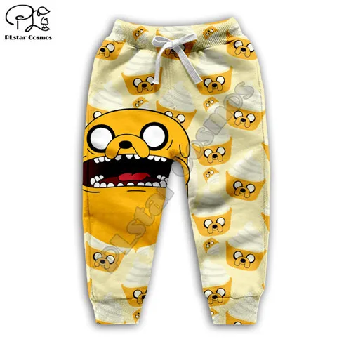 kids pants Толстовки с капюшоном для детей «Время приключений» с изображением собаки Джек футболки с 3d принтом куртка в стиле аниме/повседневные шорты/штаны Крутая толстовка с капюшоном в стиле Харадзюку - Цвет: kids pants