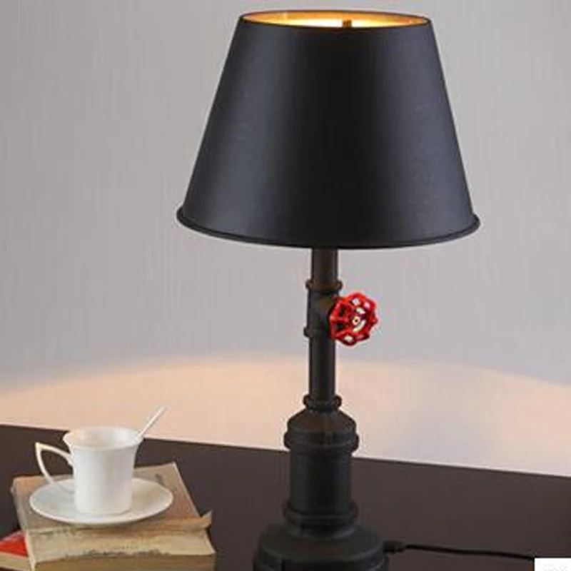 

American Style Rural Retro Water Tube Lamp Bedroom Study LED Simple Personalized Water Tube Bedside Table Lamp