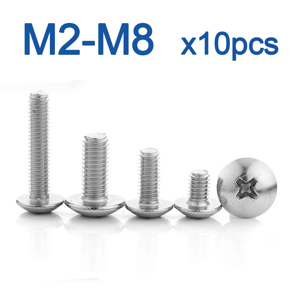 Крестообразные Винты M3 M4 M5 M6 M8 10 шт./лот с крестообразной углубленной головкой