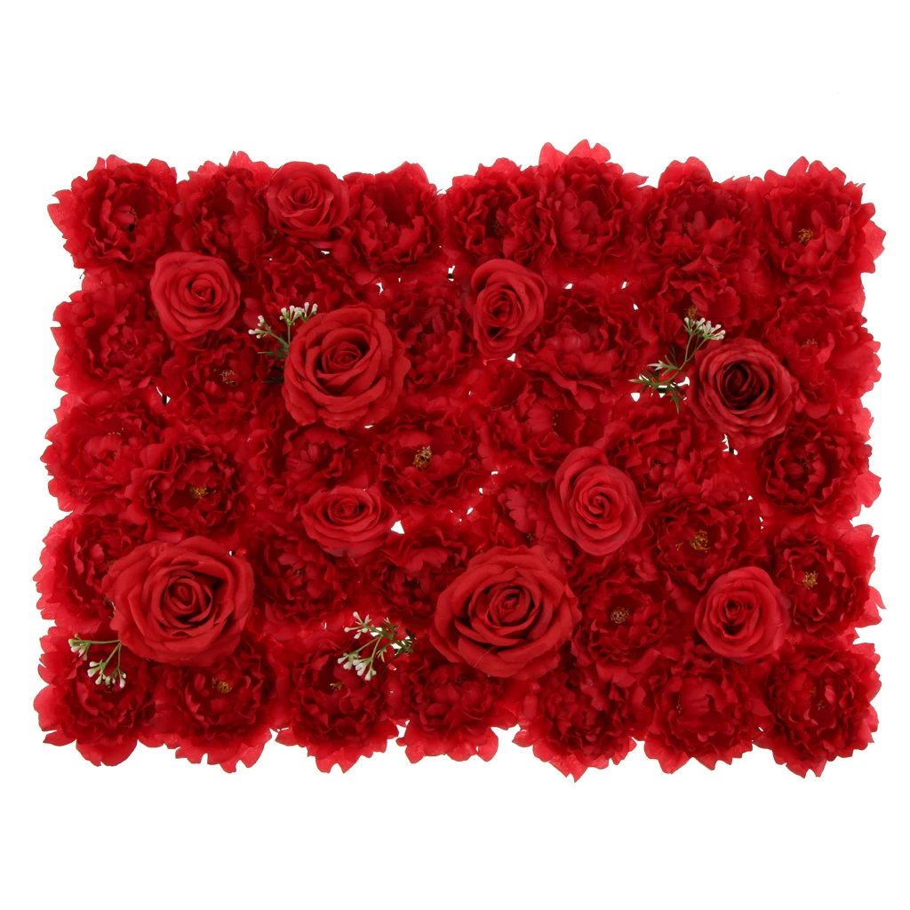 

10 x Artificial Rose Flower Wall Panels for Wedding Photo Prop Decor