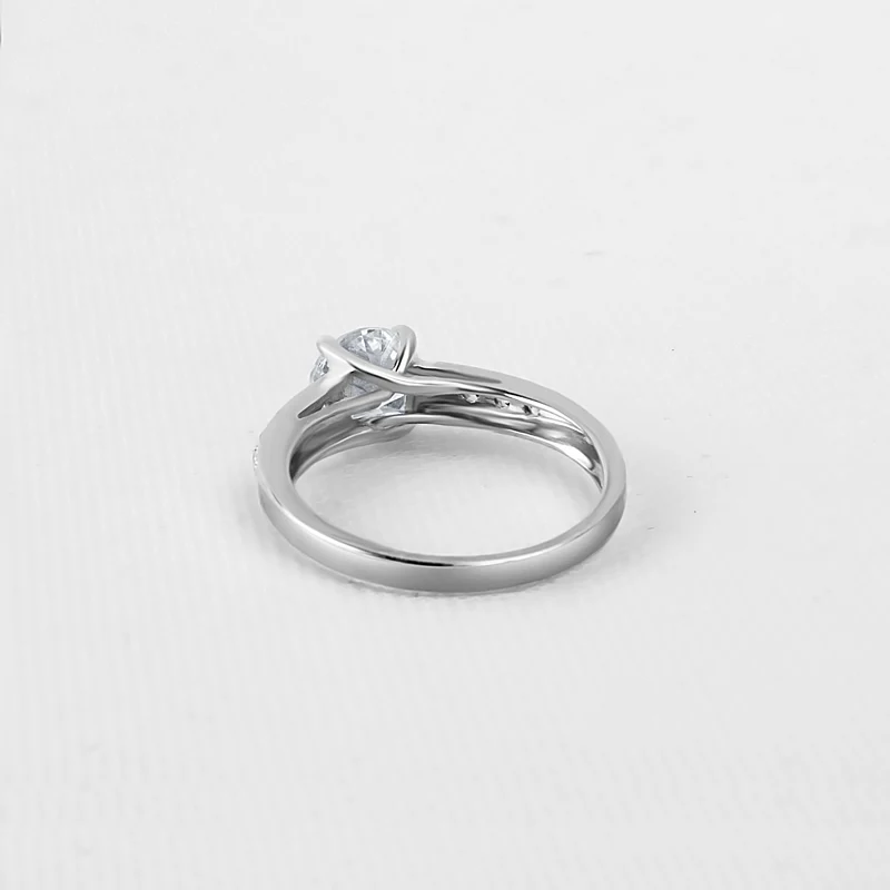 AINUOSHI Настоящее 14 к твердое золото обручальные кольца Настройка канала круглый искусственный бриллиант ювелирные украшения для женщин обручальное кольцо на заказ