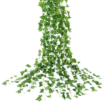 

10Pcs 7.54Ft Artificial Ivy Garland Fake Vine Green Leaves Fake Plants Hanging Vine for Wedding Garden Wall Decoration