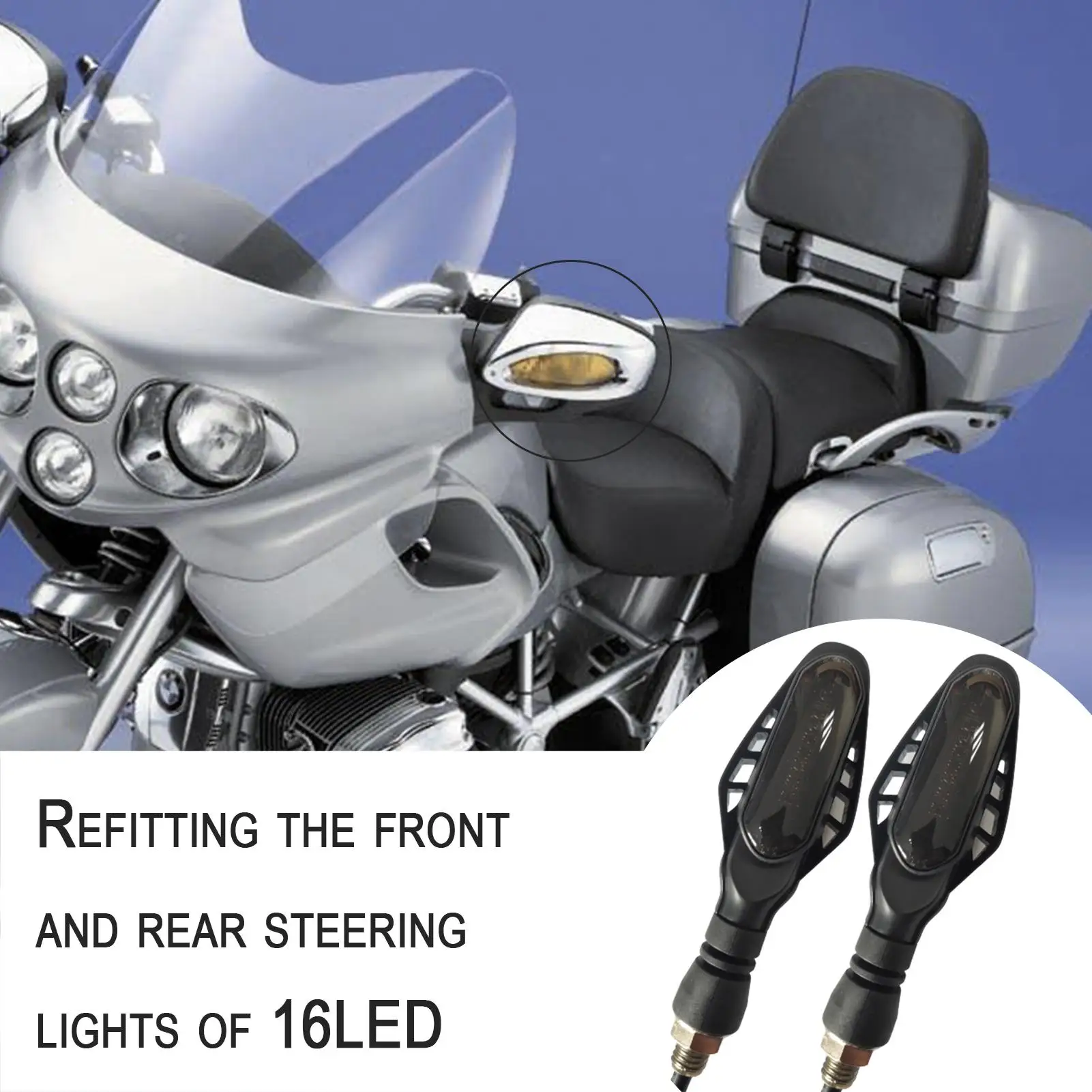 

4 шт. Мотоцикл Универсальный 16LED светильник спереди/сзади сигнал поворота бег фонарь стоп-сигнала