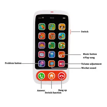 

Baby Toy Phone Touch Learning Smart Phone Educational Early Teaching Toy With Music Touch Screen Children Learning Toy
