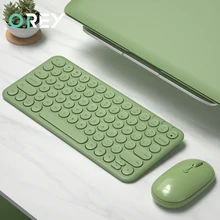 Беспроводная бесшумная мини игровая клавиатура, мышь, комплект с круглой кнопкой, волшебная клавиатура, мышь для iPad, iPhone, телефона, HP, ноутбу...