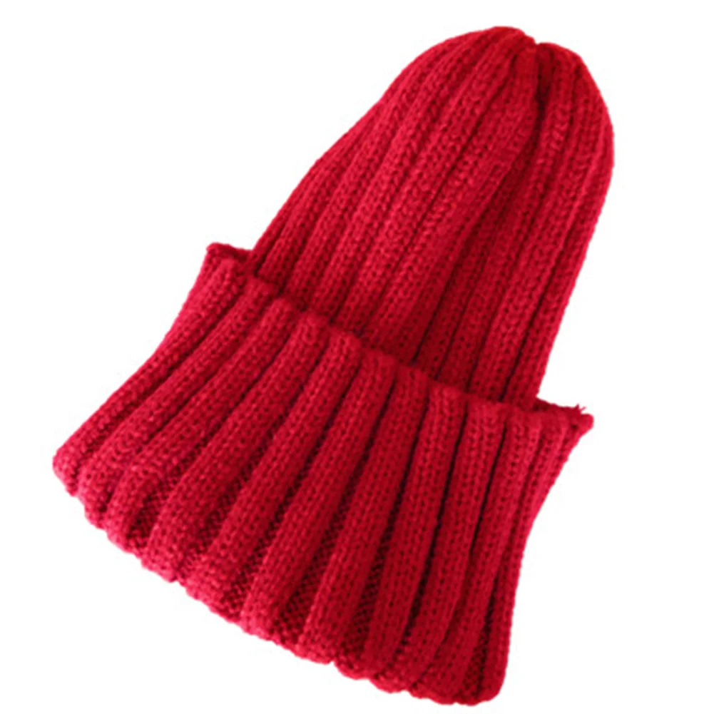 Зимняя женская мужская теплая шапка из искусственной шерсти, зимняя вязаная шапка, одноцветная шапка для пар, зимняя шапка для дома и улицы-MX8 - Цвет: 15