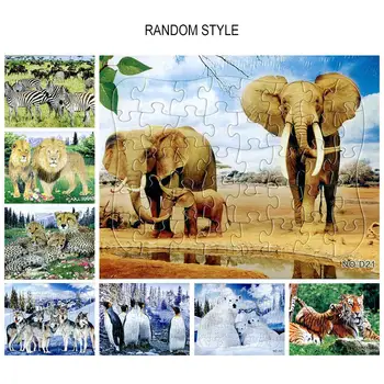 

40 Slice Animal Dinosaur World Paper Montessori Toys Cartoon Puzzle Toys for Children Learning Educational Toy Birthday Gifts