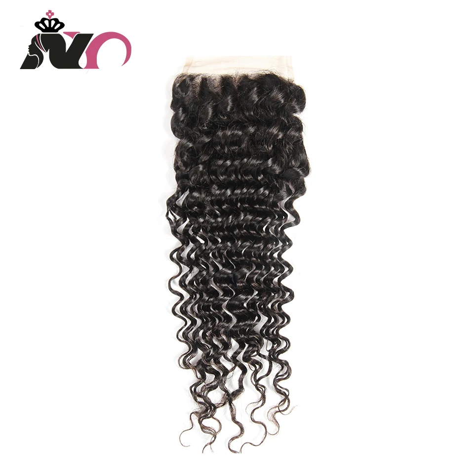 

NY Hair 4 x 4 Malaysia Closure Kinky Curly Human Hair Free/Middle/Three Part Lace Closure Hair 8-18" Natural Color Free Shipping