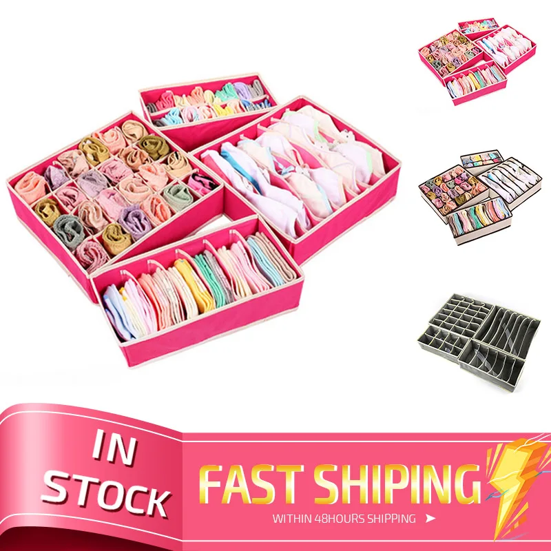 

Home Storage Drawer Divider Desktop Organizer Container Nonwoven Boxes For Underwear Bra Makeup Tools Cosmetics Organiser Box