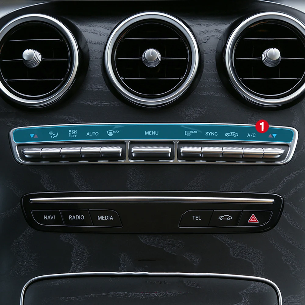 Для Mercedes Benz C E GLC класс W205 W213 X253 Автомобильный Центр управления AC экран Кнопки часы настольные часы мембрана Защитная пленка