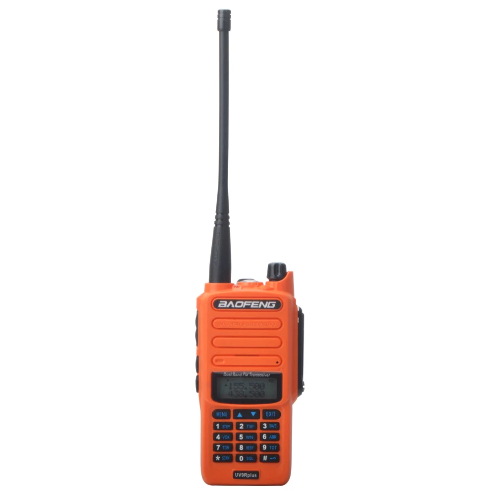 Orange Walkie Talkie UV-9R Plus UHF VHF Dual Band IP57 Waterproof 8W 128Ch VOX FM Portable Two Way Radio UV9R Plus with Headset