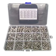 M3 m4 m5 m6 m8 hex botão soquete cabeça tampa parafuso porca sextavada máquina de rosca métrica parafuso sortimento kit conjunto 304 aço inoxidável