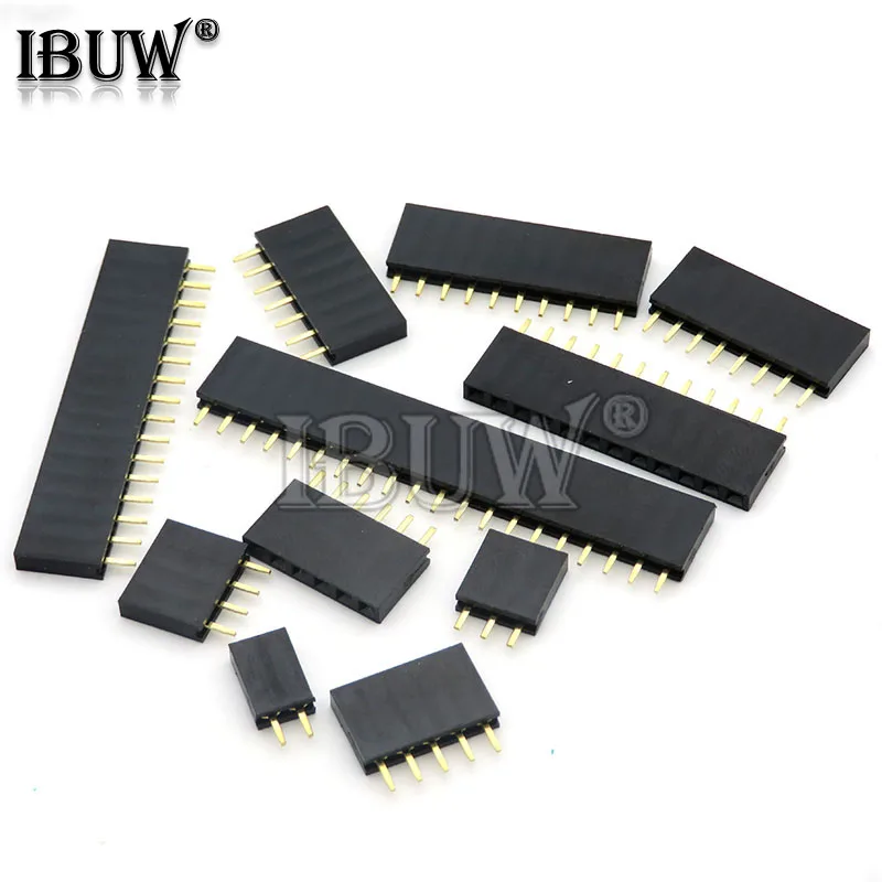 Разъем PCB однорядный 2 54 мм 10 шт. 2/3/4/5/6/7/8/9/10/11/12/13/14/40pin для arduino | Электронные
