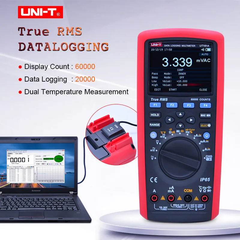 Цифровой мультиметр UT181A истинный RMS цифровой для записи данных тестовый er/фильтр