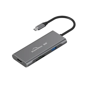 

HOT-Blueendless 7 in 1 Usb-C Type C 3.1 Splitter Usb3.0 Hdmi Tf/Sd Card Reader Pd Hub Adapter for Macbook Pro Usb C Hub