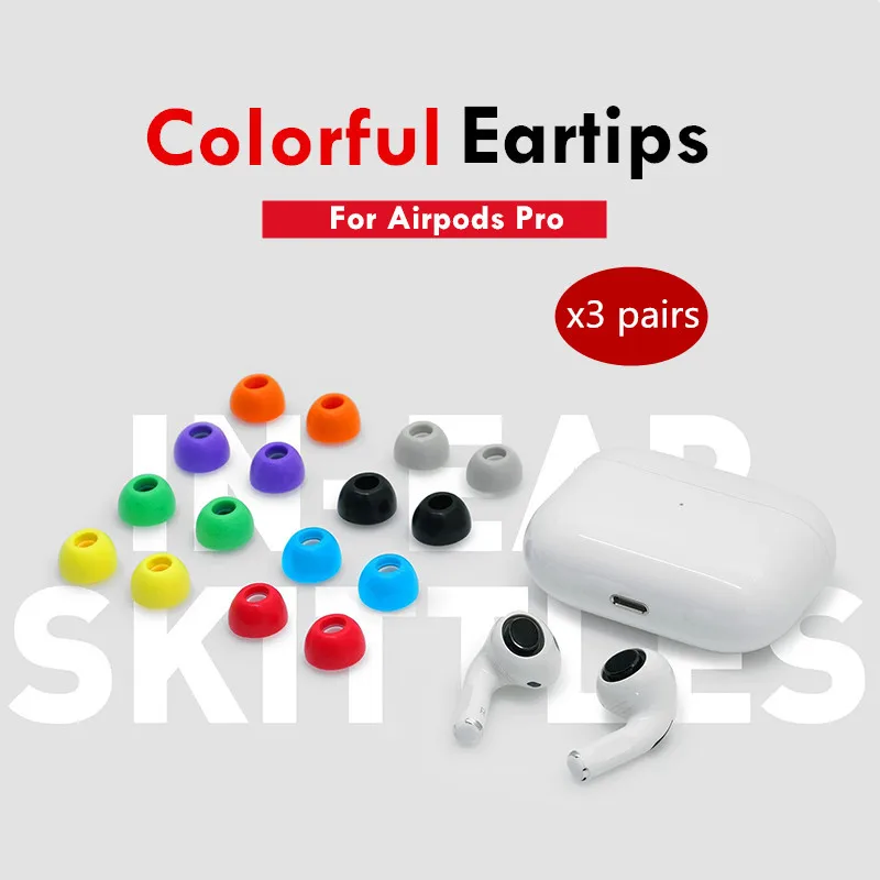 Original colorful eartips earbuds For apple airpods pro silicone ear cap replacement tips cushion medium accessories | Электроника
